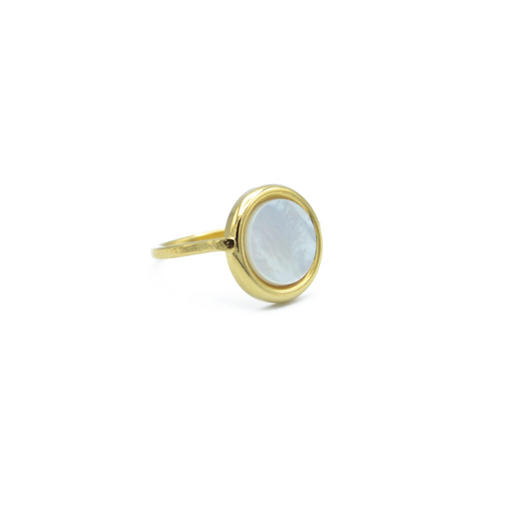 bague pastille empierrée