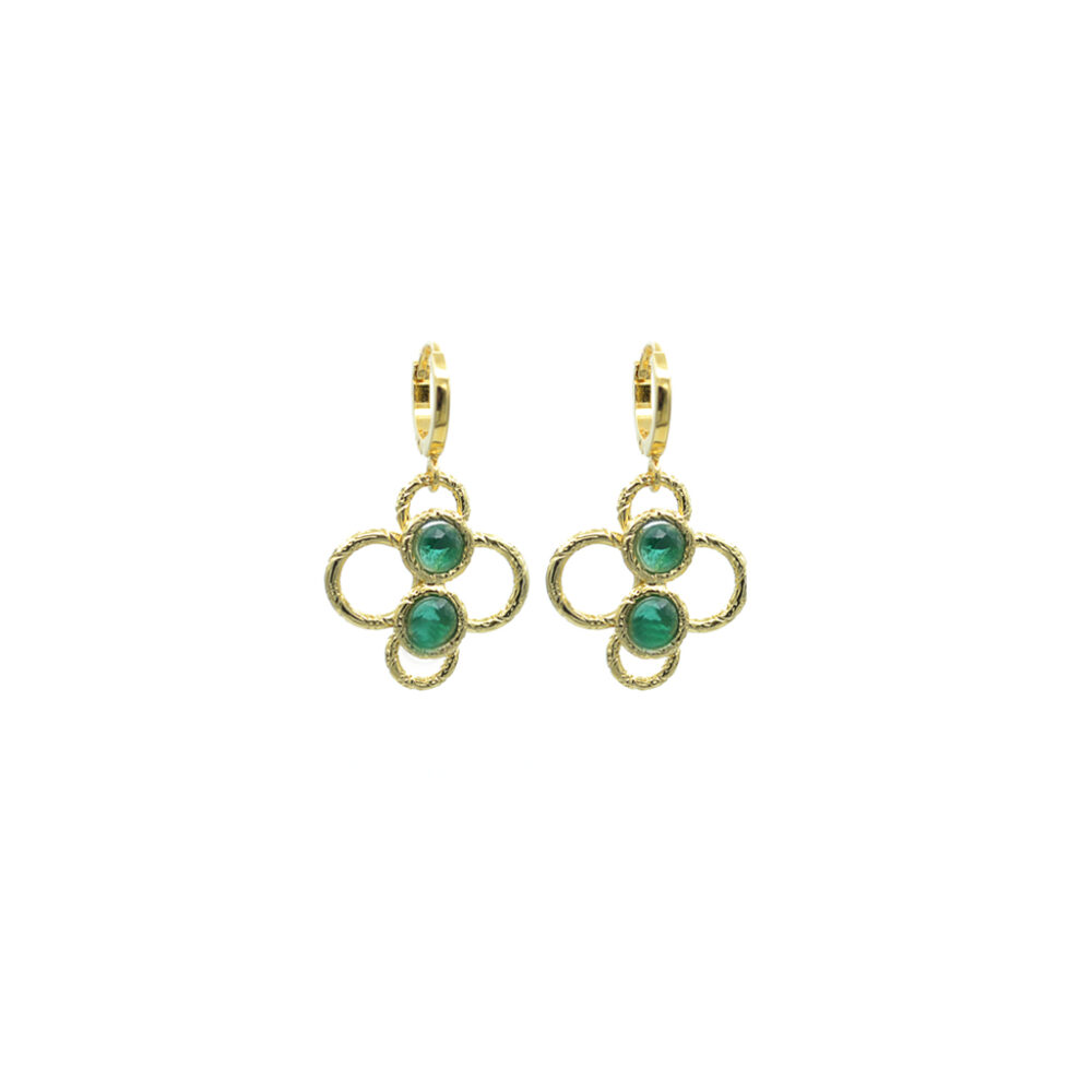 Boucles d'oreilles multi anneaux empierrées – Image 2