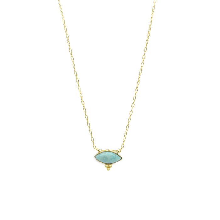 Collier pendentif oeil grec – Amazonite