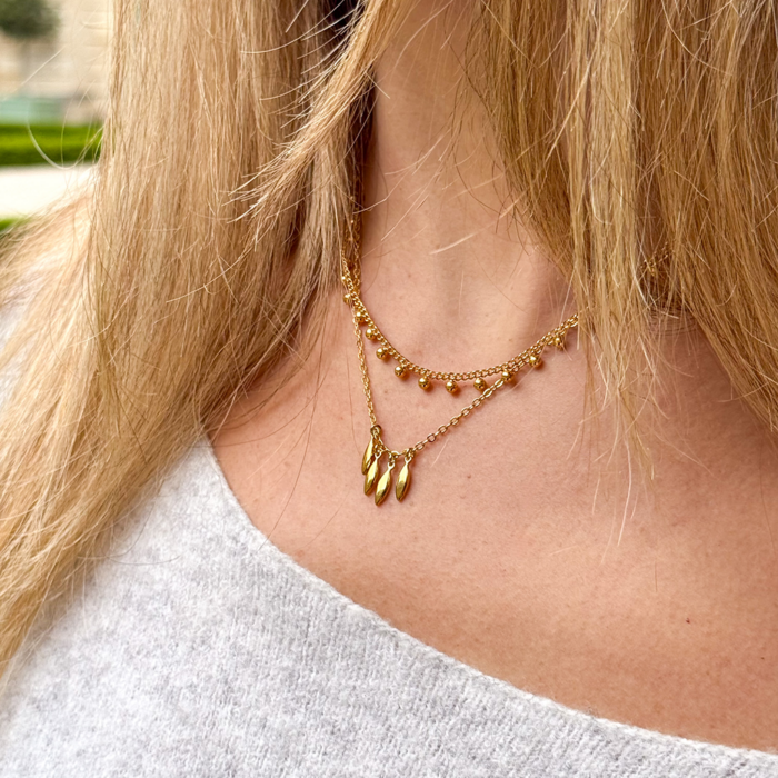 Collier chaîne perlée