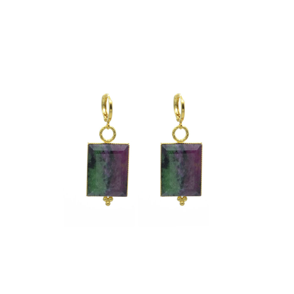 Boucles d'oreilles pierre rectangle