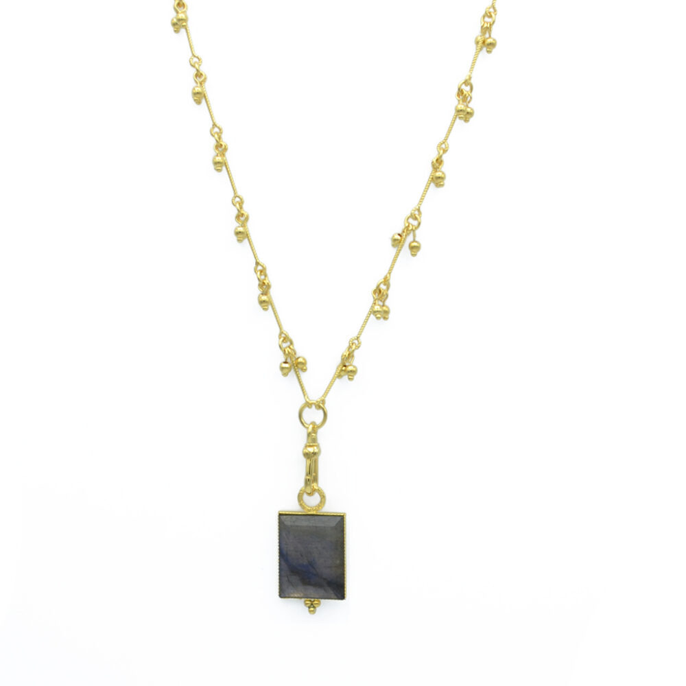 Sautoir pendentif pierre rectangle – Image 3