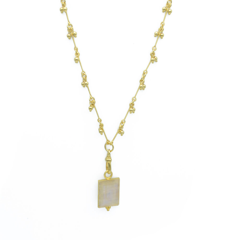 Sautoir pendentif pierre rectangle – Image 2