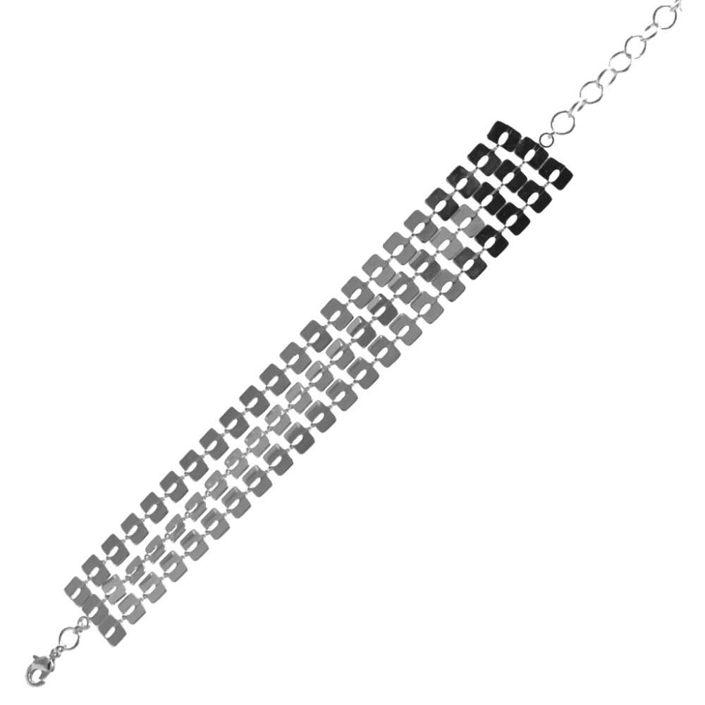 Bracelet rétro 3 rangs de petits carrés – Image 2