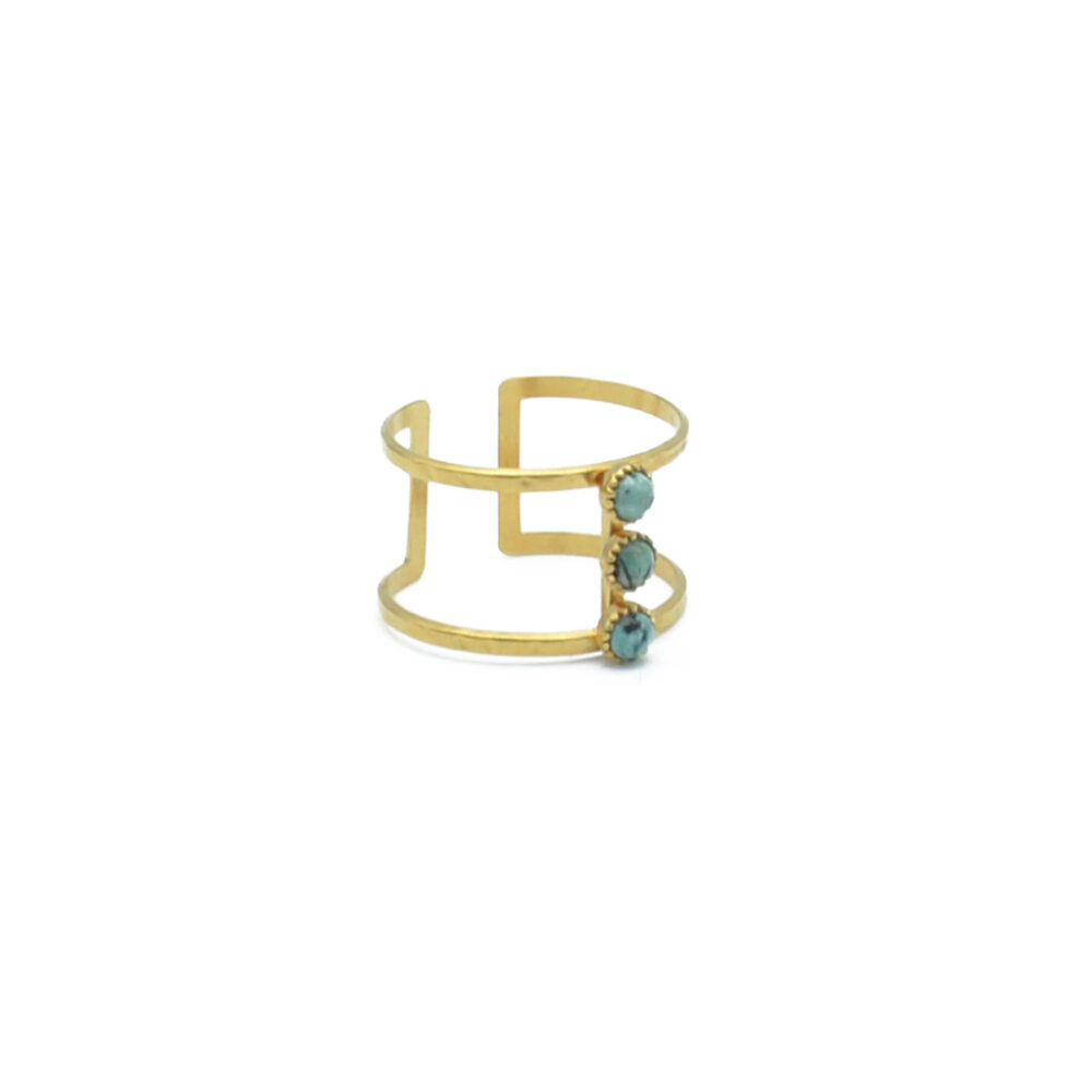 Bague demi joncs 3 pierres – Image 2