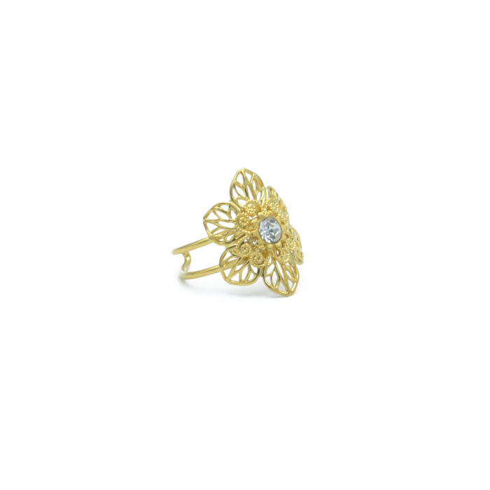 Bague fleur ornée d’un cristal
