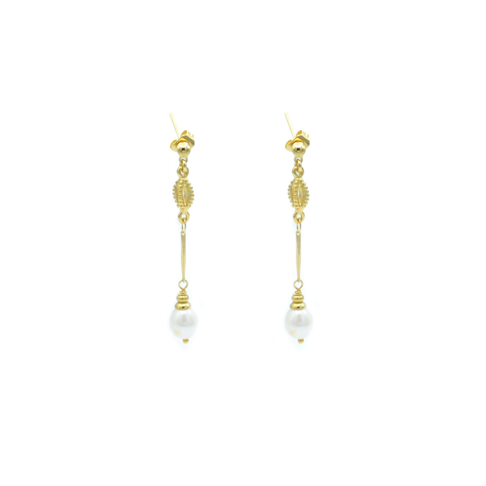Boucles d'oreilles pendantes perle d'eau douce