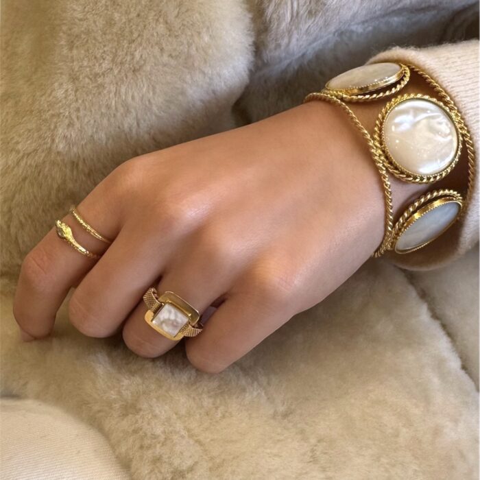 Bracelet manchette 3 pierres