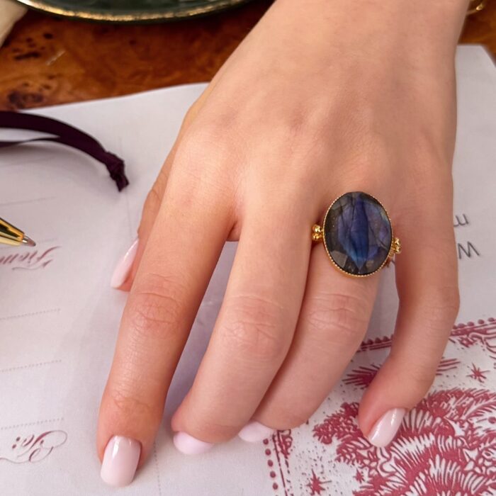 Bague pierre ovale XL