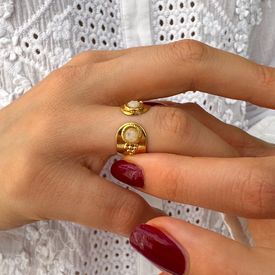 Bague ajustable ornée de pierres semi précieuse – Image 2