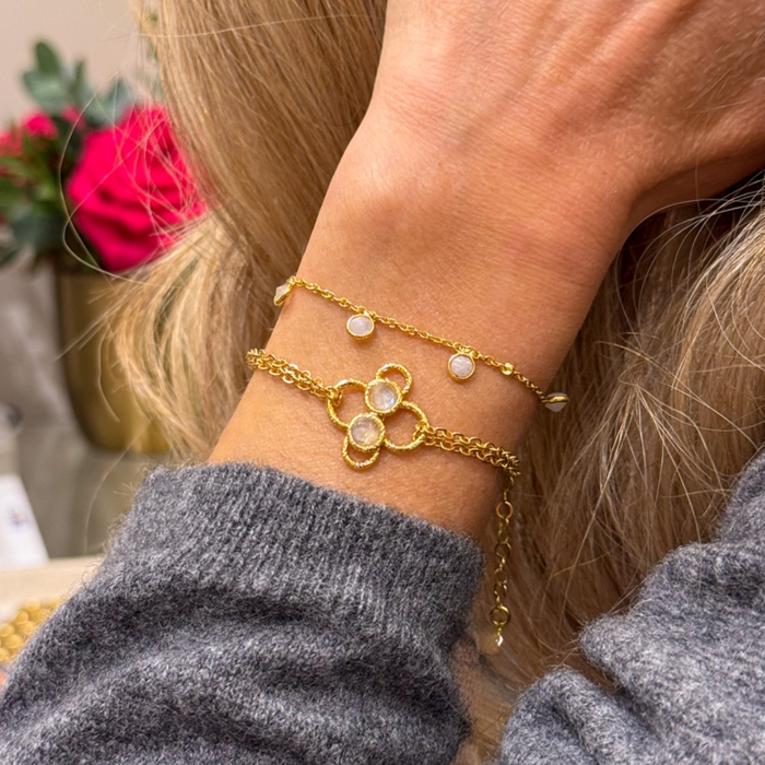 Bracelet multi anneaux empierrés