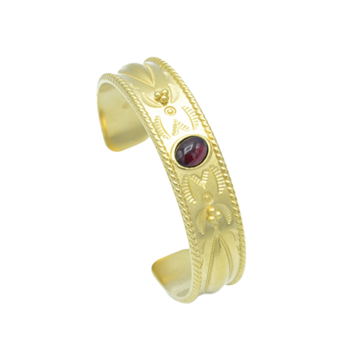 Jonc africain ornée d&rsquo;une pierre naturelle