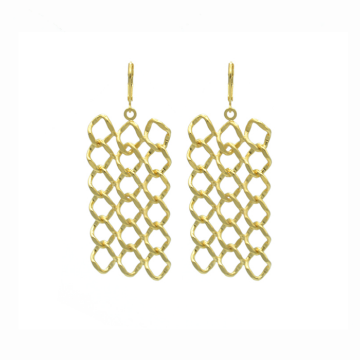 Boucles d&rsquo;oreilles chaîne dentelée