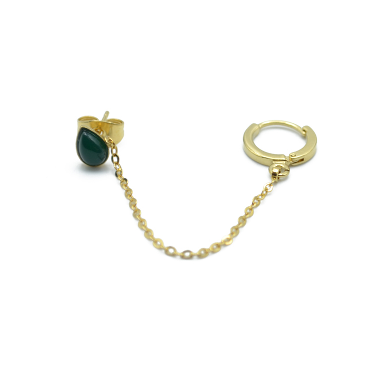 Créole chaîne et goutte en pierre fine