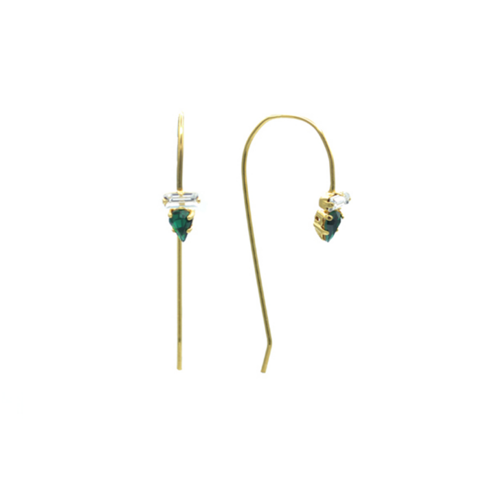 Boucles d&rsquo;oreilles longues ornées de cristaux