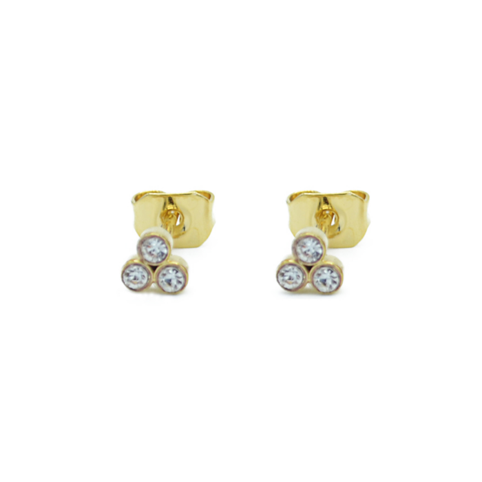 Boucles d’oreilles puces 3 cristaux