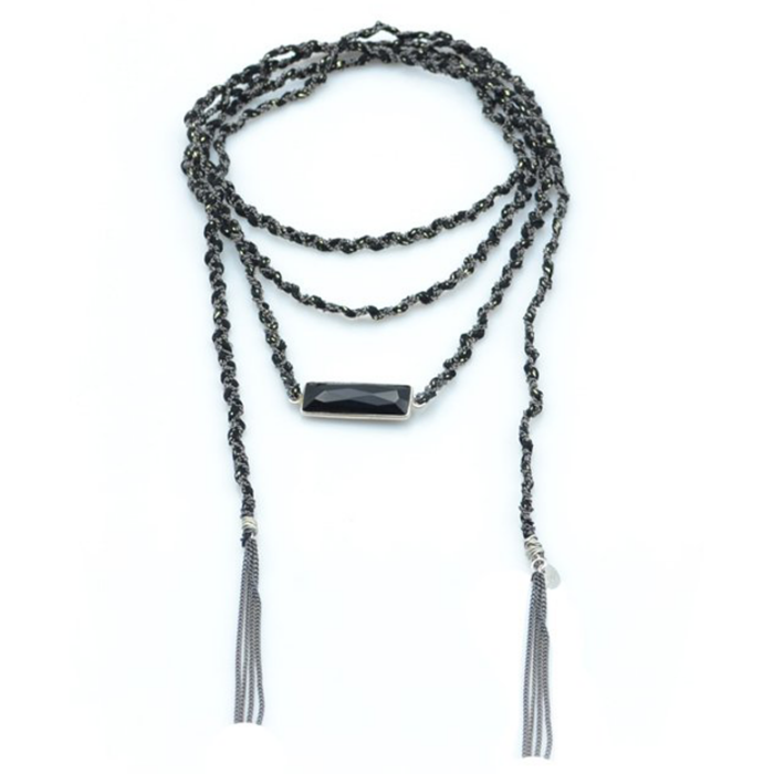 Sautoir bracelet multi tours Argent