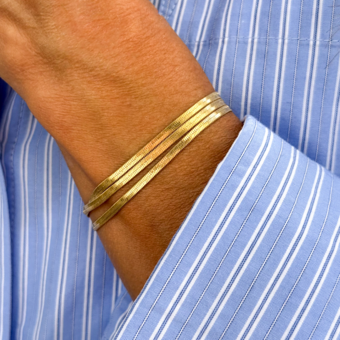 Bracelet maille anglaise, plate 3 rangs