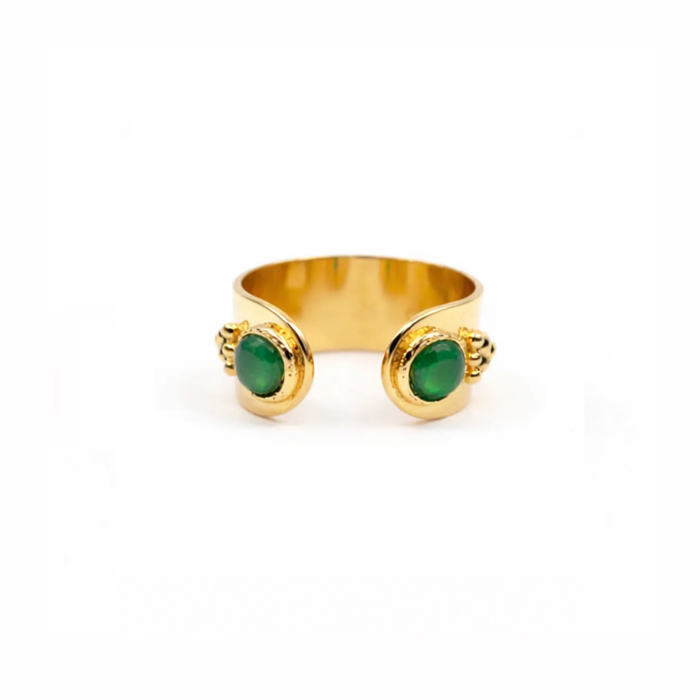 Bague ajustable ornée de pierres semi précieuse