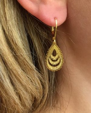Boucles d'oreilles goutte, boucle d'oreille créateur, boutique créateur bijoux paris, or, bijoux en plaqué or,