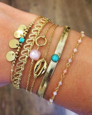 bracelet cauri, bracelet coquillage cauri, bracelet or femme, bracelet plaqué or, Créateur de bijoux, pepitebijoux