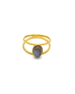 Bague,double, diamant,pépitebijoux,labradorite