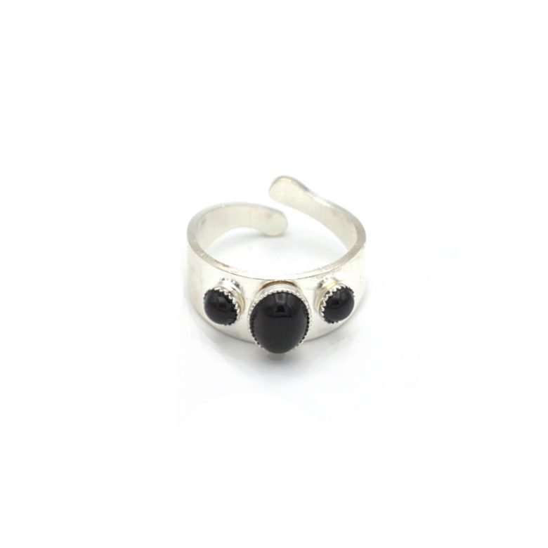 Bague ajustable onyx