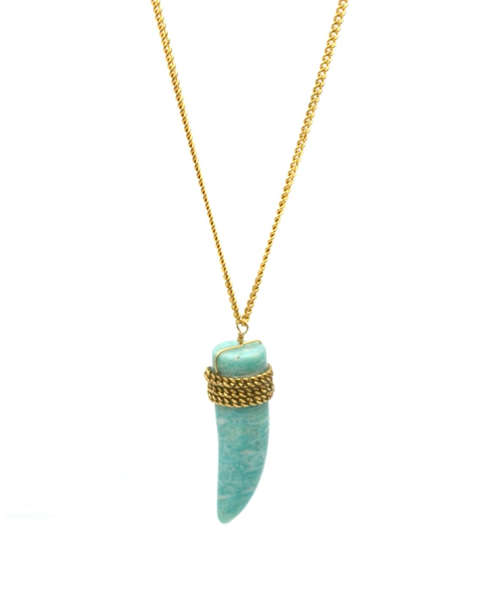 Sautoir Corne amazonite