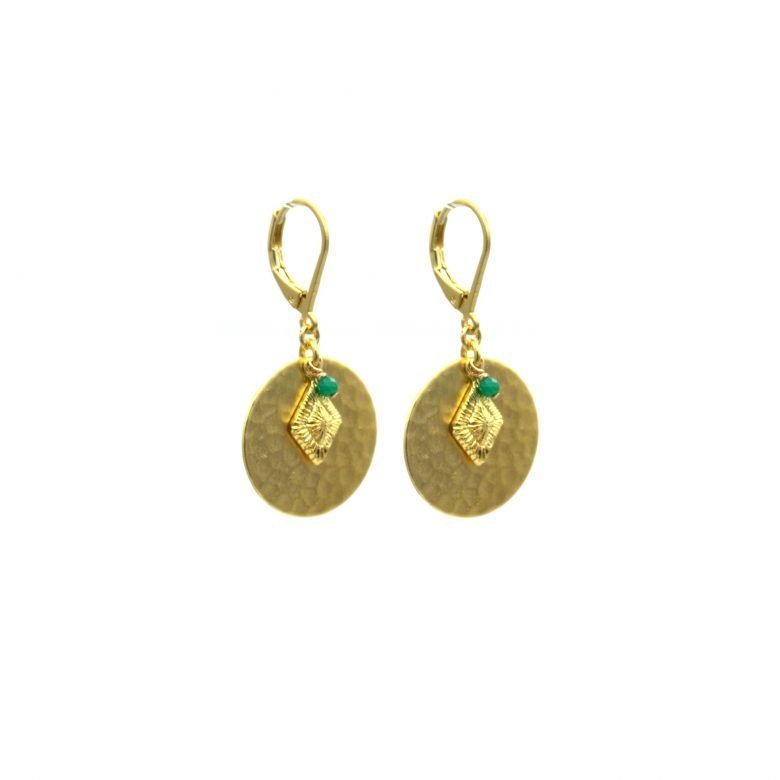 Boucles d'oreilles Eyota agate verte