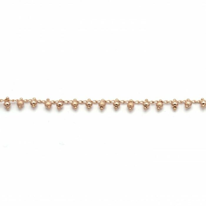 Bracelet chaîne perlée or rose